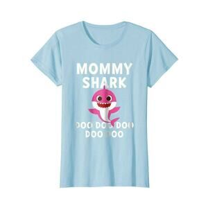 Mommy Baby Shark Top Doo Doo Doo T-Shirt Short Sleeve Graphic Tee Family M